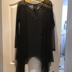 SHEER BLACK SHIRT PLUS SIZE OR MATERNITY